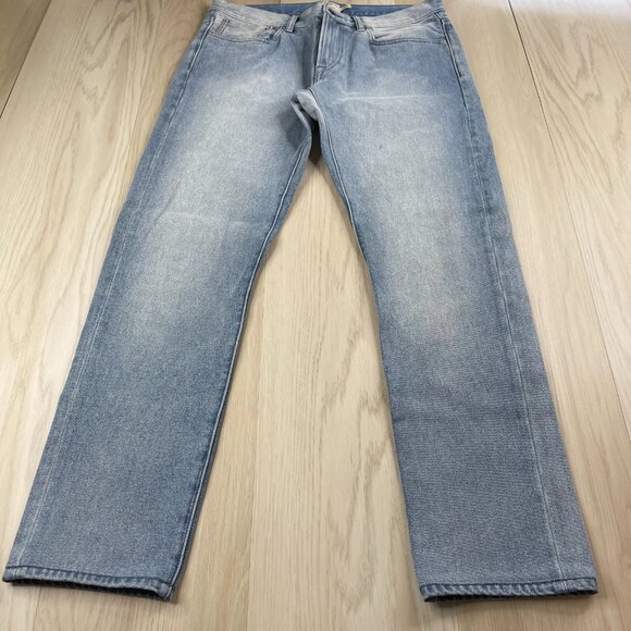 Club Monaco Mens Light Blue Southwestern Five Pocket Straight Jeans Size 34x34 - Picture 1 of 14